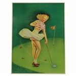 c.1950s Lady Golfer On The Green Art Print