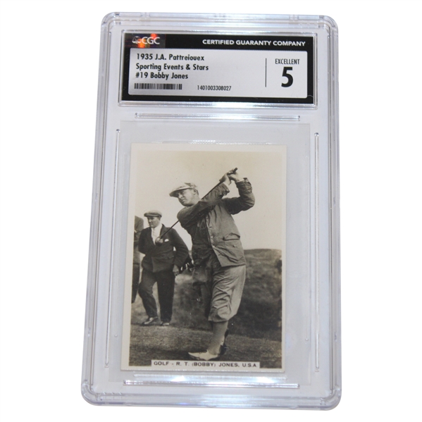 1935 Sporting Events & Stars Bobby Jones #19 Card CGC Graded 5 Excellent