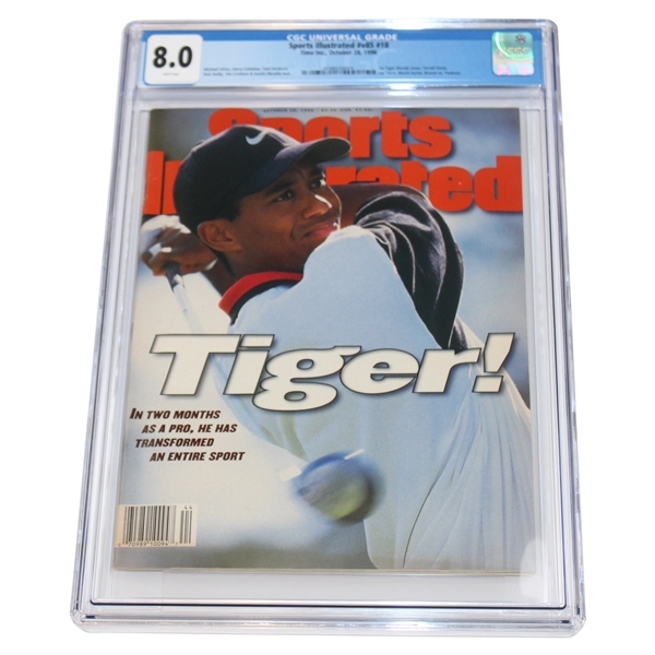 1996 Tiger Woods Sports Illustrated First Cover Issue CGC Graded 8.0