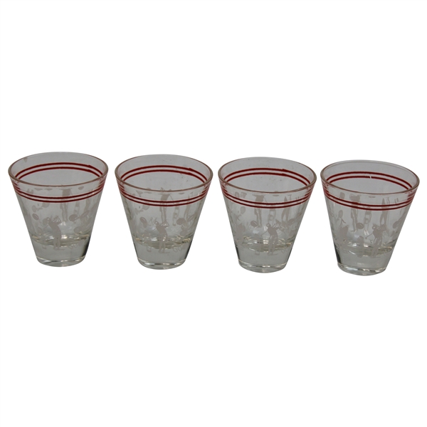 Four (4) Multi Sport Theme Shot Glasses