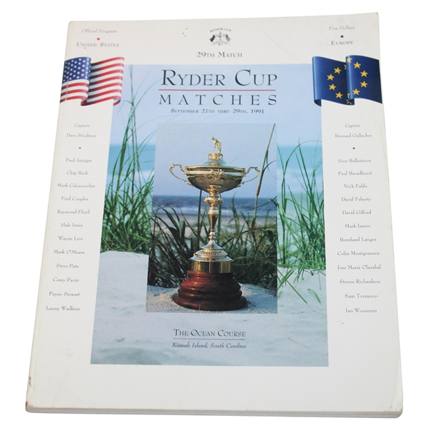 1991 The Ryder Cup at Kiawah Island The Ocean Course Official Program