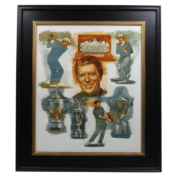 Original Gary Player Grand Slam Collage by Artist Robert Fletcher