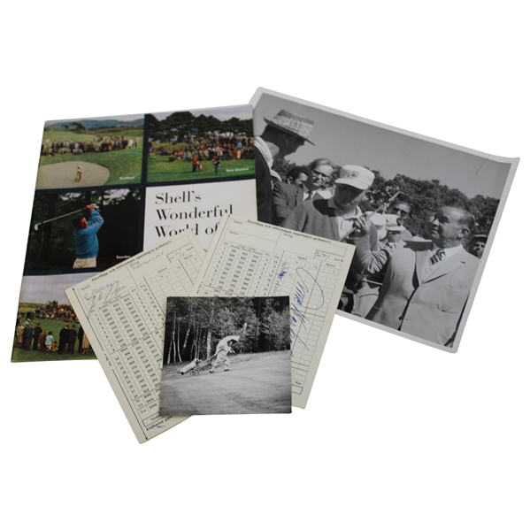 1962 Shell Show Booklet w/Two (2) Scorecards Marked & Signed by Swedish Players at Halmsted GC  - Sarazen Collection