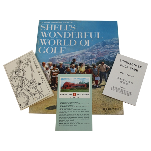 1965 Shell Show Booklet w/Three(3) Marked Scorecards from Matches at Sunningdale GC - Sarazen Collection 