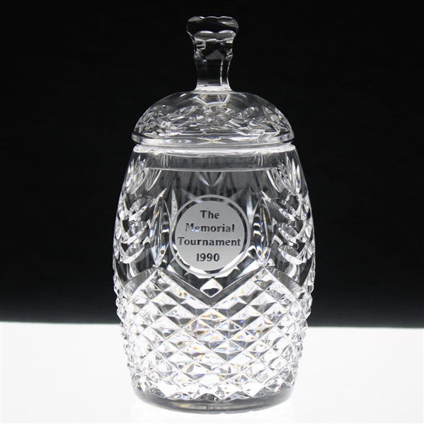 Paul Azingers 1990 The Memorial Tournament Waterford Glass Jar w/Lid- Player Gift