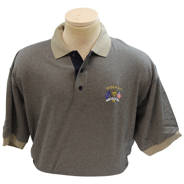 Paul Azingers 2002 Ryder Cup at The Belfry Team USA Antigua Tan Pattern Golf Polo