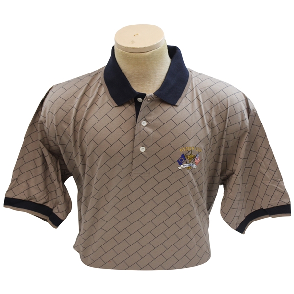 Paul Azingers 2002 Ryder Cup at The Belfry Team USA Antigua Tan Rectangle Pattern Golf Polo