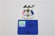 Ben Crenshaw Signed 1999 Ryder Cup at Brookline Media Badge w/Program & Scorecard JSA ALOA