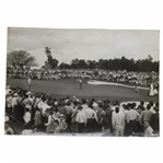 c.1940s Ben Hogan Original Masters Tournament Putting on 18th Green Original Photo w/Claude Harmon