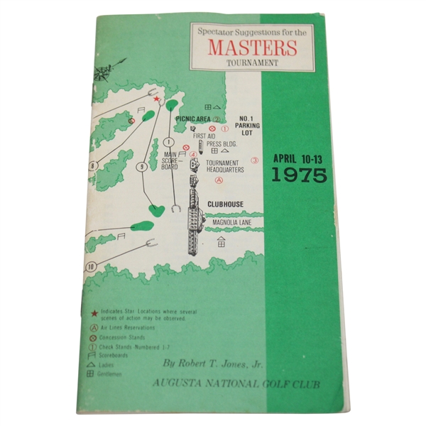 1975 Masters Tournament Spectator Guide - Jack Nicklaus Winner