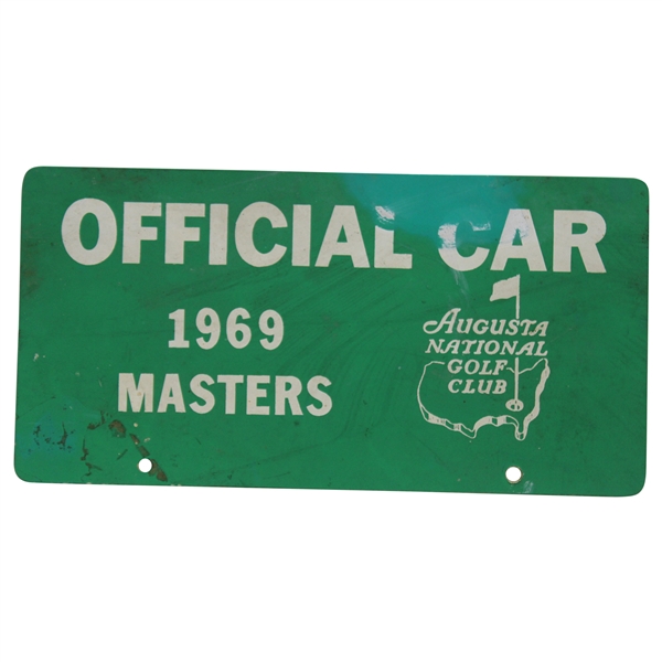 1969 ANGC Masters Tournament Official Car Courtesy License Plate