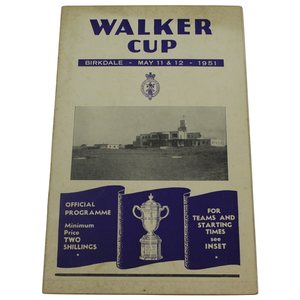 1951 Walker Cup at Birkdale Official Program - May 11th & 12th