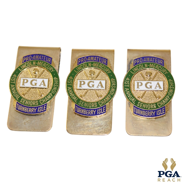 Three (3) PGA of America Seniors Pro-Amateur Championship at Turnberry Isle Clips/Badges