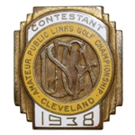 1938 US Amateur Public Links Golf Championship in Cleveland Contestant Badge