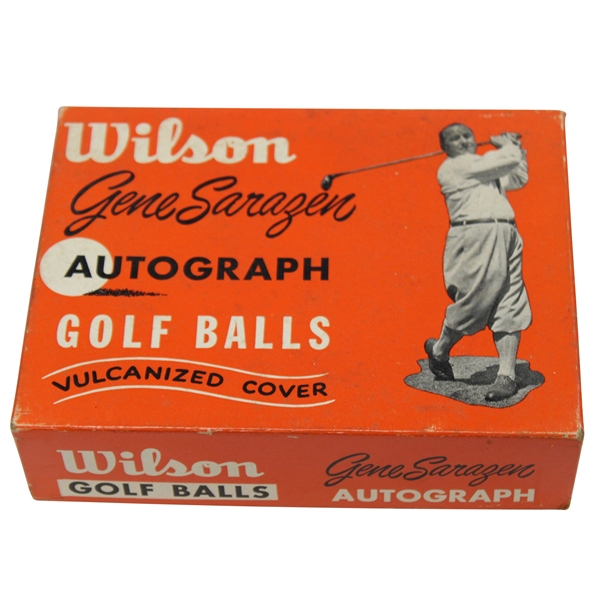 Vintage Wilson Gene Sarazen Autograph Golf Balls with Vulcanized Cover - Box Only