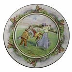 Lady Golfer Post-Swing with Caddy Full Swing Bridgwood & Son Porcelain Plate