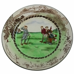 Stymied Golfer w/Caddies & Opponents w/Golf Club & Castle Rimmed Foley Shelley Porcelain Plate