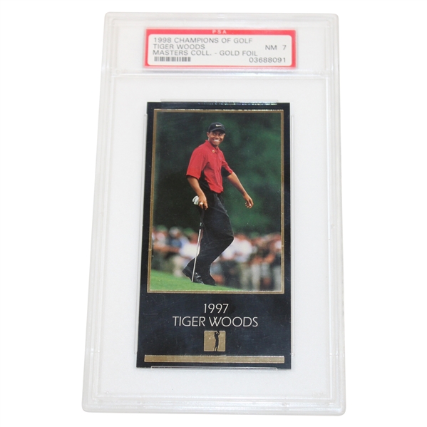 Tiger Woods 1998 Champions of Golf Masters Collection Gold Foil Edition Golf Card NM-7