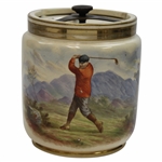 c.1901 Taylor Tunnicliff & Co. Golf Scene Tobacco Jar