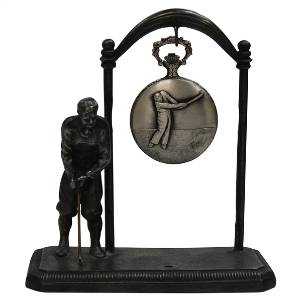 Vintage Golfer Putting Desktop Display w/Pocket Watch