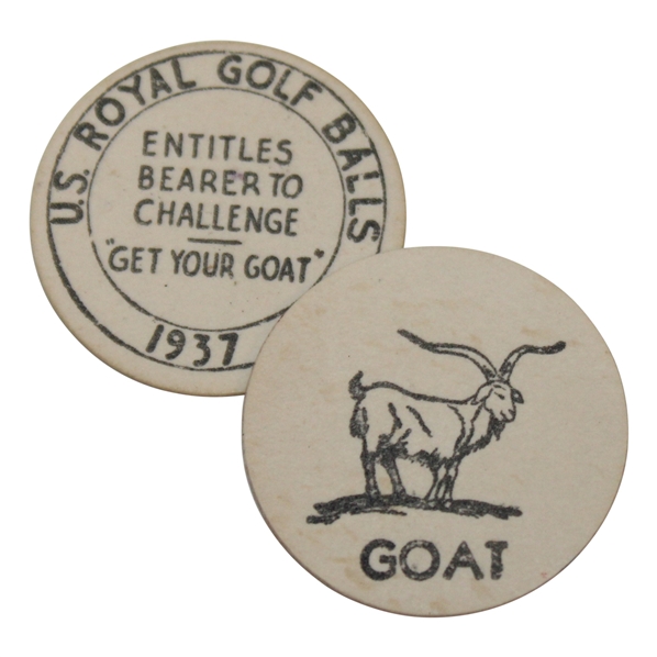 US Royal Golf Balls 1937 Get Your Goat Buttons