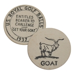 US Royal Golf Balls 1937 Get Your Goat Buttons