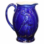 Blue Ceramic Golfer Theme Pitcher Made In England