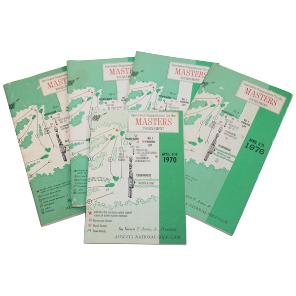 Five (5) 1970s Masters Tournament Spectator Guides