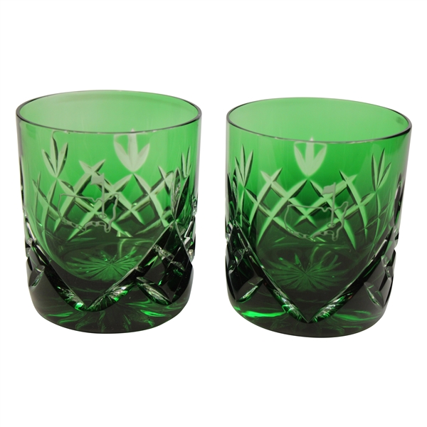 Augusta National Masters Limited Pair of Emerald Cut Rocks Glasses in Box