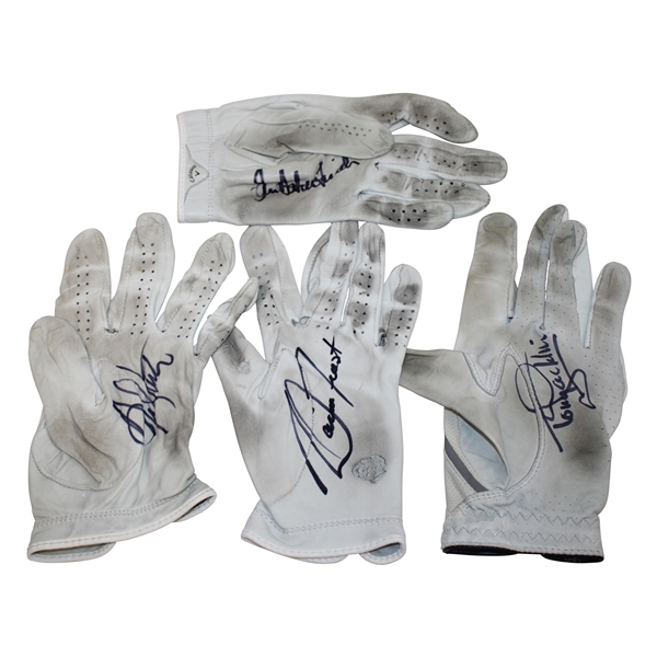 Frost, Baker-Finch, Jacklin & North Signed Tournament Used Gloves JSA ALOA