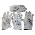 Frost, Baker-Finch, Jacklin & North Signed Tournament Used Gloves JSA ALOA