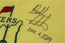 Bubba Watson Signed 2014 Masters Embroidered Flag w/'2012 & 2014' Notation JSA ALOA