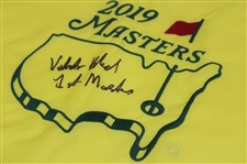 Viktor Hovland Signed 2019 Masters Embroidered Flag w/'1st Masters' Notation JSA #HH26543