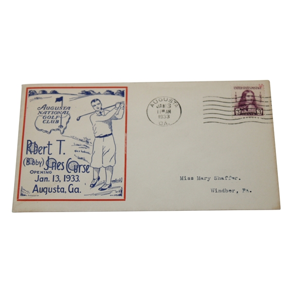 1933 Bobby Jones Course Augusta National GC First Day Cover