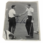 Gary Player Signed 1966 Beacon Journal Photo Shaking Hands - July 24th JSA ALOA