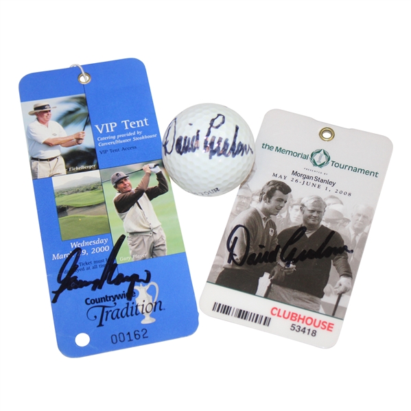 Gary Player Signed VIP Tradition Badge w/David Graham Signed Golf Ball & Memorial Badge JSA ALOA