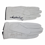 Tom Weiskopf & Bobby Nichols Signed LH White Unused Logo Golf Gloves JSA ALOA