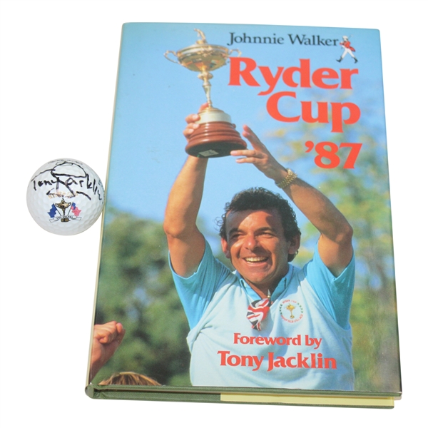 Tony Jacklin Signed The Ryder Cup at The Belfry Logo Golf Ball & Ryder Cup 1987 Book JSA ALOA