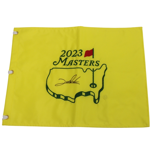 Jon Rahm Signed 2023 Masters Tournament Embroidered Flag JSA ALOA