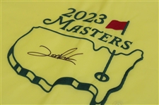 Jon Rahm Signed 2023 Masters Tournament Embroidered Flag JSA ALOA