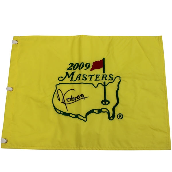 Angel Cabrera Signed 2009 Masters Tournament Embroidered Flag JSA ALOA