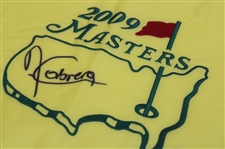 Angel Cabrera Signed 2009 Masters Tournament Embroidered Flag JSA ALOA
