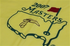 Zach Johnson Signed 2007 Masters Tournament Embroidered Flag JSA ALOA