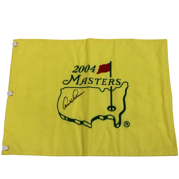 Arnold Palmer Signed 2004 Masters Tournament Embroidered Flag - Final Masters JSA ALOA