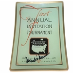 Mark OMeara Signed First Annual Inv. Tournament 1934 Masters Program Commemorative Dish JSA ALOA