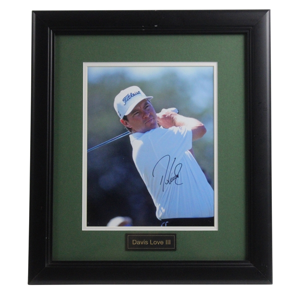 Davis Love III Signed Photo w/Nameplate Framed JSA ALOA