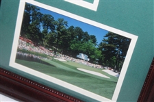 Tommy Aaron & Larry Mize Signed Augusta National Scorecard Framed Display JSA ALOA