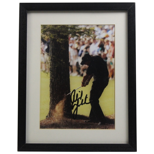 Phil Mickelson Signed Masters Photo Hitting Behind Tree - Framed JSA ALOA