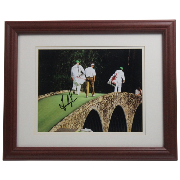 Fred Couples Signed Masters Photo Walking Over Hogan Bridge - Framed JSA ALOA