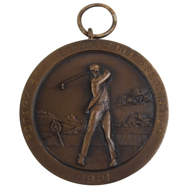 1921 Rotary International 5th District Golf Association Team Low Net Score Medal Won by R.W. Langford